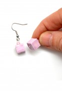 Tiny Ceramic Cube Earrings